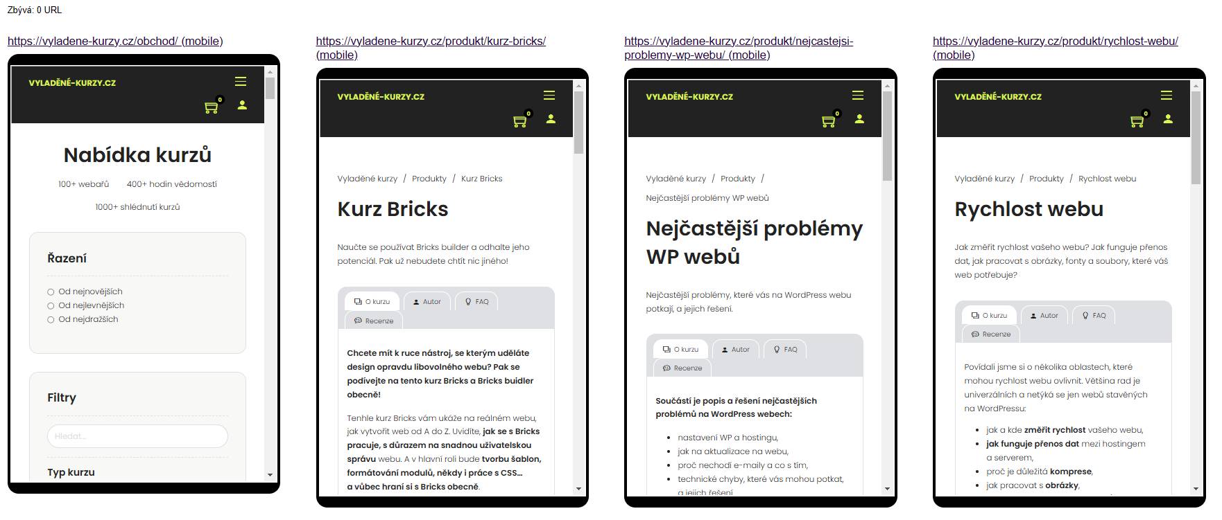 Ukázka náhledu responzivního webu