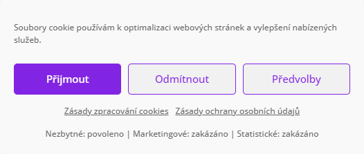 Úprava cookie lišty